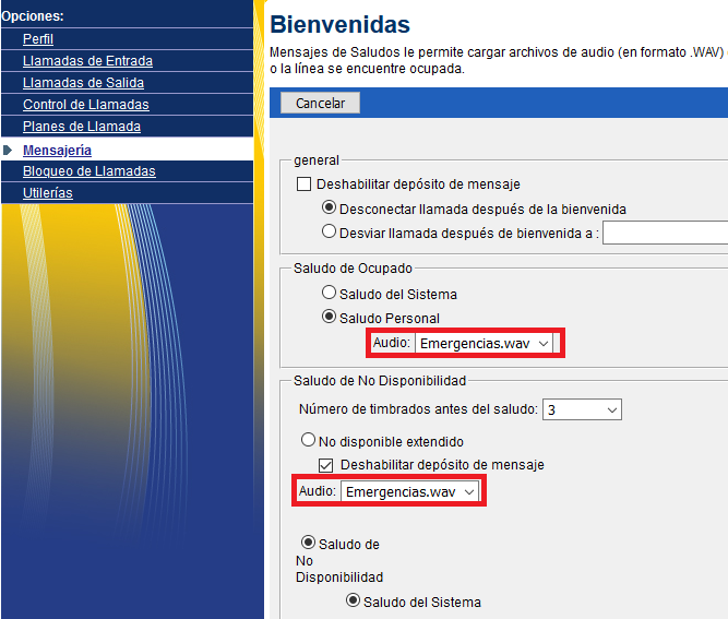 Telecom mensajes de online voz